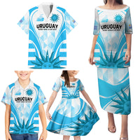 Custom Uruguay Rugby Family Matching Puletasi Dress and Hawaiian Shirt World Cup 2023 Go Los Teros - Wonder Print Shop