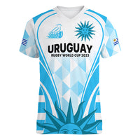 Custom Uruguay Rugby Women V Neck T Shirt World Cup 2023 Go Los Teros - Wonder Print Shop