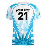 Custom Uruguay Rugby Women V Neck T Shirt World Cup 2023 Go Los Teros - Wonder Print Shop
