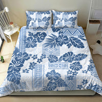 Vintage Hawaii Bedding Set Hibiscus Tapa Tribal With Hawaiian Quilt Pattern Blue LT9 - Wonder Print Shop