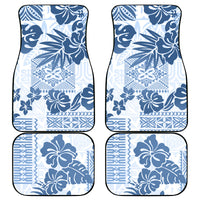 Vintage Hawaii Car Mats Hibiscus Tapa Tribal With Hawaiian Quilt Pattern Blue LT9 - Wonder Print Shop