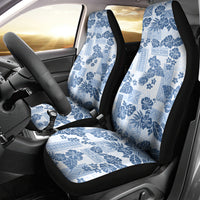 Vintage Hawaii Car Seat Cover Hibiscus Tapa Tribal With Hawaiian Quilt Pattern Blue LT9 - Wonder Print Shop