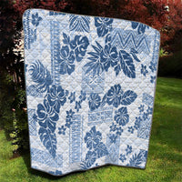Vintage Hawaii Quilt Hibiscus Tapa Tribal With Hawaiian Quilt Pattern Blue - Wonder Print Shop