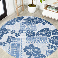 vintage-hawaii-round-carpet-hibiscus-tapa-tribal-with-hawaiian-quilt-pattern-blue