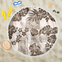 Vintage Hawaii Beach Blanket Hibiscus Tapa Tribal With Hawaiian Quilt Pattern Gold LT9 - Wonder Print Shop