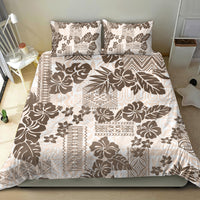 Vintage Hawaii Bedding Set Hibiscus Tapa Tribal With Hawaiian Quilt Pattern Gold LT9 - Wonder Print Shop