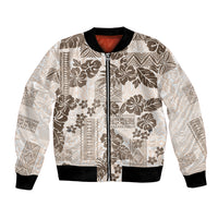 Vintage Hawaii Bomber Jacket Hibiscus Tapa Tribal With Hawaiian Quilt Pattern Gold LT9 - Wonder Print Shop