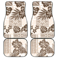 Vintage Hawaii Car Mats Hibiscus Tapa Tribal With Hawaiian Quilt Pattern Gold LT9 - Wonder Print Shop