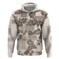 Vintage Hawaii Hoodie Hibiscus Tapa Tribal With Hawaiian Quilt Pattern Gold - Wonder Print Shop