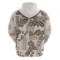 Vintage Hawaii Hoodie Hibiscus Tapa Tribal With Hawaiian Quilt Pattern Gold - Wonder Print Shop