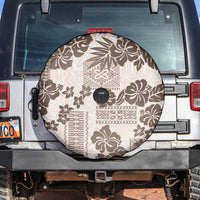 Vintage Hawaii Spare Tire Cover Hibiscus Tapa Tribal With Hawaiian Quilt Pattern Gold - Wonder Print Shop