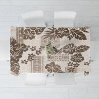 Vintage Hawaii Tablecloth Hibiscus Tapa Tribal With Hawaiian Quilt Pattern Gold - Wonder Print Shop