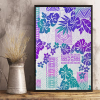 Vintage Hawaii Canvas Wall Art Hibiscus Tapa Tribal With Hawaiian Quilt Pattern Purple LT9 - Wonder Print Shop