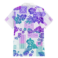 Vintage Hawaii Family Matching Mermaid Dress and Hawaiian Shirt Hibiscus Tapa Tribal With Hawaiian Quilt Pattern Purple LT9 - Wonder Print Shop