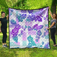 Vintage Hawaii Quilt Hibiscus Tapa Tribal With Hawaiian Quilt Pattern Purple - Wonder Print Shop