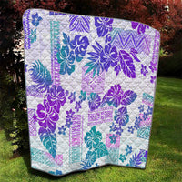 Vintage Hawaii Quilt Hibiscus Tapa Tribal With Hawaiian Quilt Pattern Purple - Wonder Print Shop