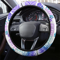 Vintage Hawaii Steering Wheel Cover Hibiscus Tapa Tribal With Hawaiian Quilt Pattern Purple - Wonder Print Shop