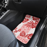 Vintage Hawaii Car Mats Hibiscus Tapa Tribal With Hawaiian Quilt Pattern Red LT9 - Wonder Print Shop