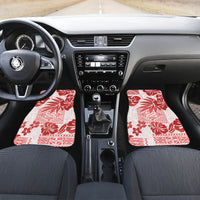 Vintage Hawaii Car Mats Hibiscus Tapa Tribal With Hawaiian Quilt Pattern Red LT9 - Wonder Print Shop