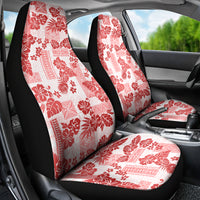 Vintage Hawaii Car Seat Cover Hibiscus Tapa Tribal With Hawaiian Quilt Pattern Red LT9 - Wonder Print Shop