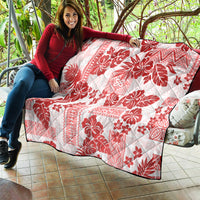 Vintage Hawaii Quilt Hibiscus Tapa Tribal With Hawaiian Quilt Pattern Red - Wonder Print Shop