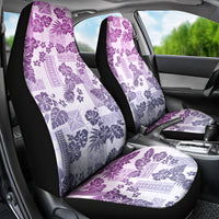 Vintage Hawaii Car Seat Cover Hibiscus Tapa Tribal With Hawaiian Quilt Pattern Violet LT9 - Wonder Print Shop