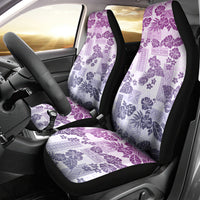 Vintage Hawaii Car Seat Cover Hibiscus Tapa Tribal With Hawaiian Quilt Pattern Violet LT9 - Wonder Print Shop