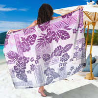 Vintage Hawaii Sarong Hibiscus Tapa Tribal With Hawaiian Quilt Pattern Violet - Wonder Print Shop