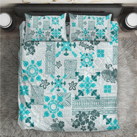 Hawaii Tapa Tribal Bedding Set With Hawaiian Quilt Pattern Aqua LT9 - Wonder Print Shop