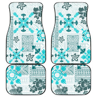 Hawaii Tapa Tribal Car Mats With Hawaiian Quilt Pattern Aqua LT9 - Wonder Print Shop