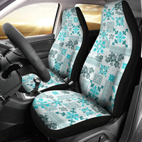 Hawaii Tapa Tribal Car Seat Cover With Hawaiian Quilt Pattern Aqua LT9 - Wonder Print Shop