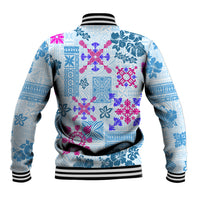 Hawaii Tapa Tribal Baseball Jacket With Hawaiian Quilt Pattern Blue LT9 - Wonder Print Shop