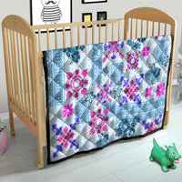 Hawaii Tapa Tribal Quilt With Hawaiian Quilt Pattern Blue - Wonder Print Shop