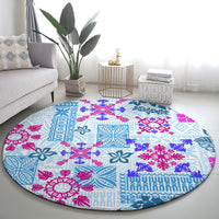 hawaii-tapa-tribal-round-carpet-with-hawaiian-quilt-pattern-blue