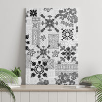 Hawaii Tapa Tribal Canvas Wall Art With Hawaiian Quilt Pattern Black LT9 - Wonder Print Shop