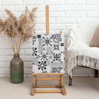 Hawaii Tapa Tribal Canvas Wall Art With Hawaiian Quilt Pattern Black LT9 - Wonder Print Shop