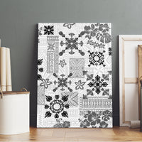 Hawaii Tapa Tribal Canvas Wall Art With Hawaiian Quilt Pattern Black LT9 - Wonder Print Shop