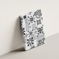Hawaii Tapa Tribal Canvas Wall Art With Hawaiian Quilt Pattern Black LT9 - Wonder Print Shop