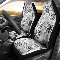 Hawaii Tapa Tribal Car Seat Cover With Hawaiian Quilt Pattern Black LT9 - Wonder Print Shop