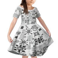 Hawaii Tapa Tribal Family Matching Mermaid Dress and Hawaiian Shirt With Hawaiian Quilt Pattern Black LT9 - Wonder Print Shop