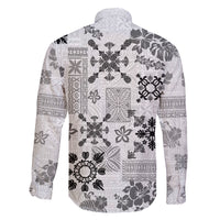 Hawaii Tapa Tribal Family Matching Mermaid Dress and Hawaiian Shirt With Hawaiian Quilt Pattern Black LT9 - Wonder Print Shop