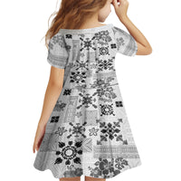 Hawaii Tapa Tribal Family Matching Off Shoulder Long Sleeve Dress and Hawaiian Shirt With Hawaiian Quilt Pattern Black - Wonder Print Shop