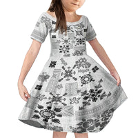 Hawaii Tapa Tribal Family Matching Puletasi Dress and Hawaiian Shirt With Hawaiian Quilt Pattern Black - Wonder Print Shop