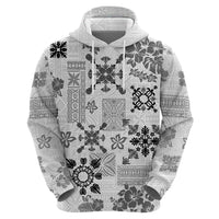 Hawaii Tapa Tribal Hoodie With Hawaiian Quilt Pattern Black - Wonder Print Shop