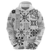 Hawaii Tapa Tribal Hoodie With Hawaiian Quilt Pattern Black - Wonder Print Shop