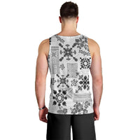 Hawaii Tapa Tribal Men Tank Top With Hawaiian Quilt Pattern Black - Wonder Print Shop