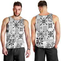 Hawaii Tapa Tribal Men Tank Top With Hawaiian Quilt Pattern Black - Wonder Print Shop