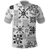 Hawaii Tapa Tribal Polo Shirt With Hawaiian Quilt Pattern Black - Wonder Print Shop