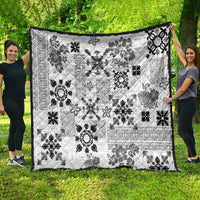 Hawaii Tapa Tribal Quilt With Hawaiian Quilt Pattern Black - Wonder Print Shop