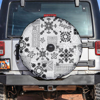 Hawaii Tapa Tribal Spare Tire Cover With Hawaiian Quilt Pattern Black - Wonder Print Shop
